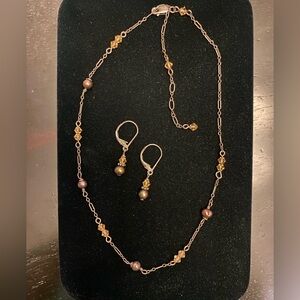 Elegant Gold and Brown Jewelry Set
